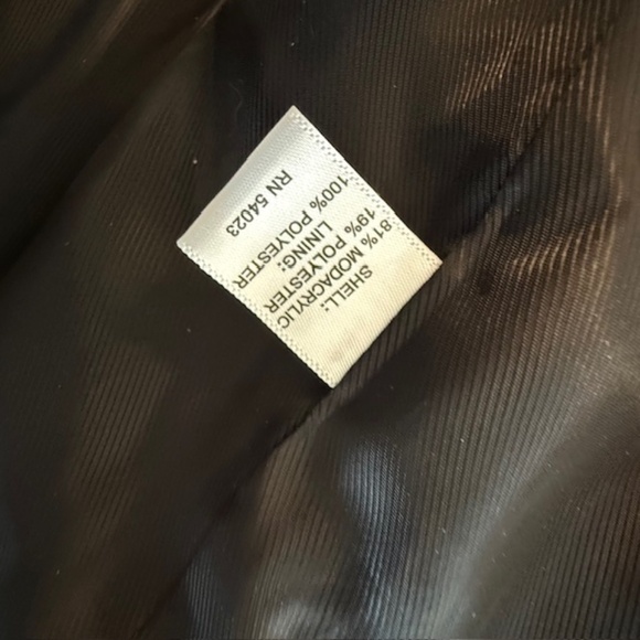 Women's Banana Republic Faux Fur Eye Hook Closure Black Jacket XL -Worn 3X - Picture 11 of 11